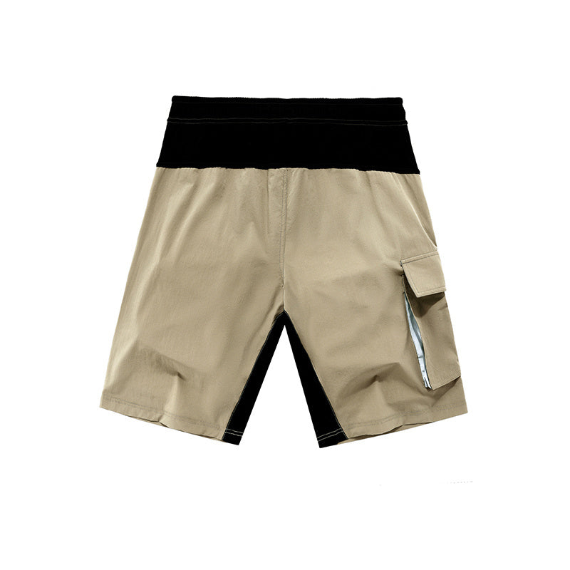 Quick-dry Breathale Solid Thin Cool Elastic Waist Men Pants Zipper Pocket Sports Light Shorts