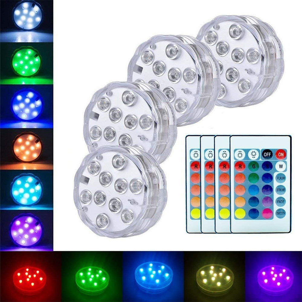 3 LEDs Underwater Light 16 Colors RGB IP68 Waterproof Swimming Pool Light RF Remote Control Submersible Lights For Pond Vase