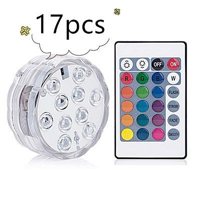 3 LEDs Underwater Light 16 Colors RGB IP68 Waterproof Swimming Pool Light RF Remote Control Submersible Lights For Pond Vase