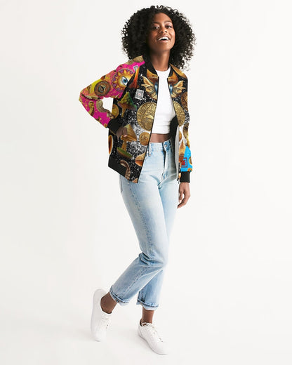 Nature Abstrak Women's All-Over Print Bomber Jacket