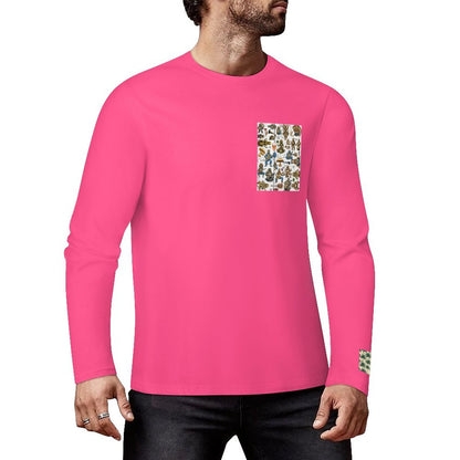 DTF 160gsm Cotton Men's Long Sleeve T-shirt (Front+Sleeve Printing)