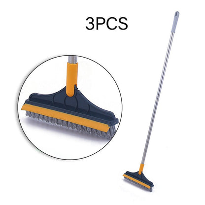 Floor Gap Cleaning Bristles Brush V-broom Rubber Wiper Glass Bathroom Toilet Tile Water Drying Dust Pet Hair Household Scraper