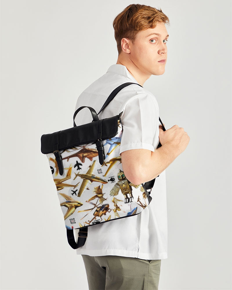 Planes Abstrak Casual Flap Backpack