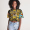 Eye and Face Abstrak Women's All-Over Print Lounge Cropped Tee