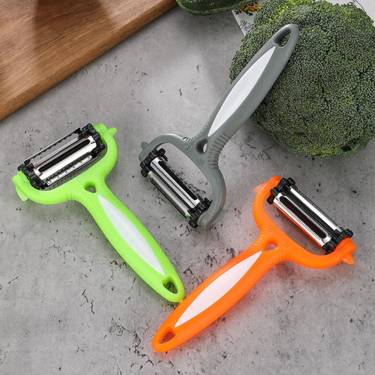 3 In 1 Vegetable Peeler Stainless Steel 360 Degree Rotating Kitchen Tools