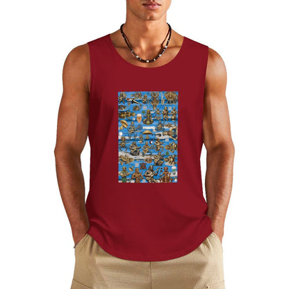 DTF 160gsm Men's Cotton Tank Top BX (Front Printing)