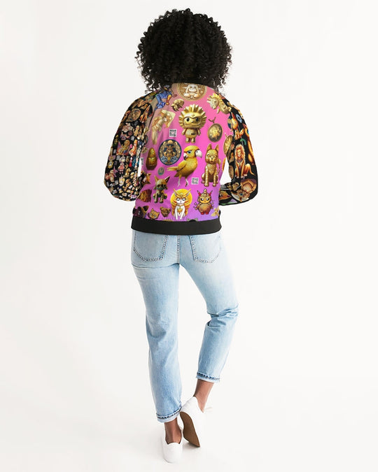 4 Annunaki Abstrak Collection Women's All-Over Print Bomber Jacket