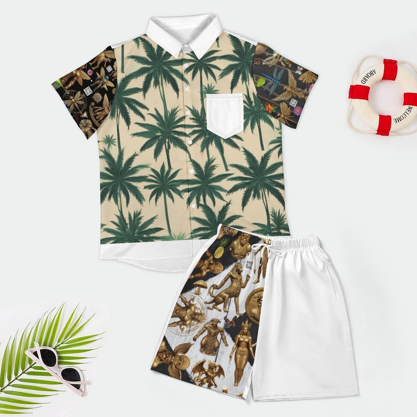 Short Sleeve Shirt and Shorts Set B339D1P (All-Over Printing)