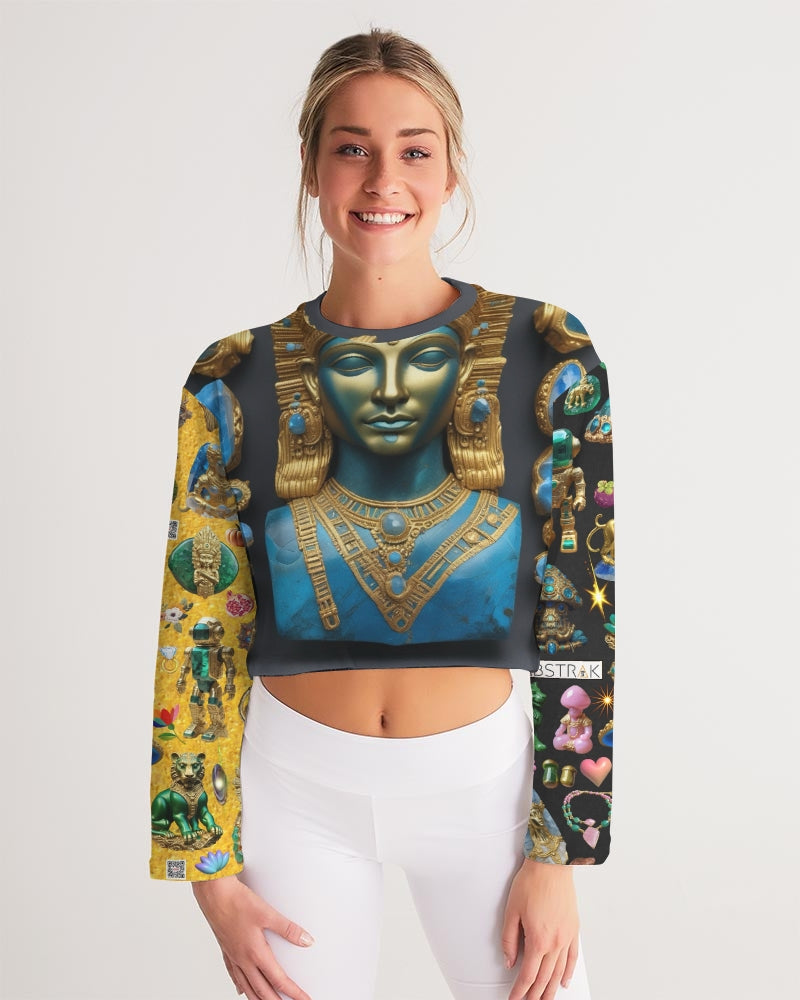 IMG_3100 Women's All-Over Print Cropped Sweatshirt