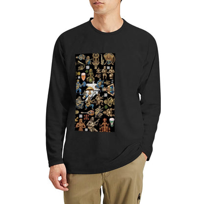 DTG 180gsm Men's Crewneck Long Sleeve T-shirt (Front Printing)