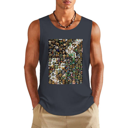 DTF 160gsm Men's Cotton Tank Top BX (Dual-sided Printing)