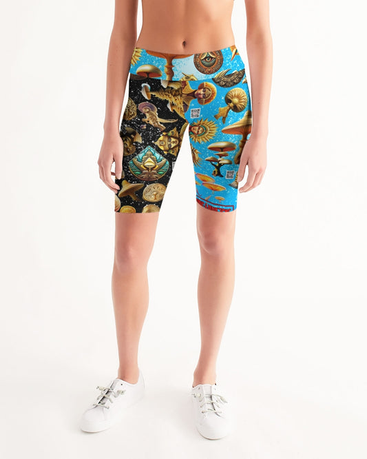 Nature Abstrak Women's All-Over Print Mid-Rise Bike Shorts