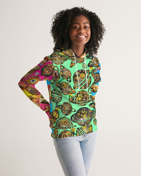 Eye and Face Abstrak Women's All-Over Print Hoodie