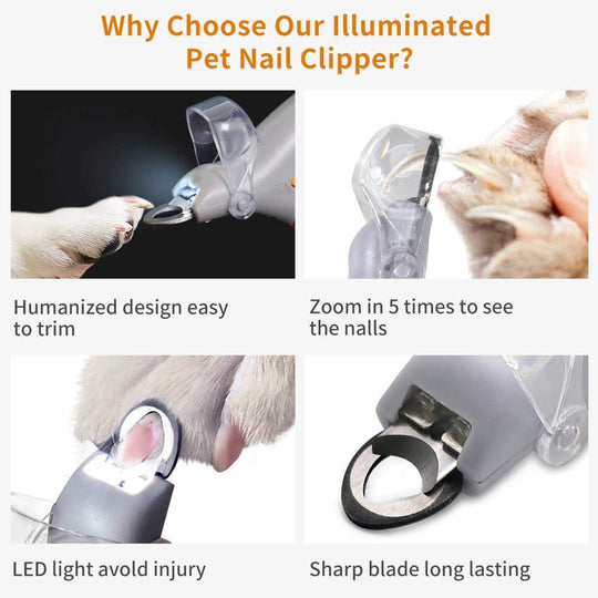 Professional Pet LED Light  Nail Clipper Scissors