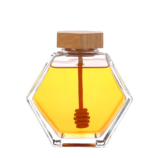 Honey Jar High-grade Flat Square Glass Bottle