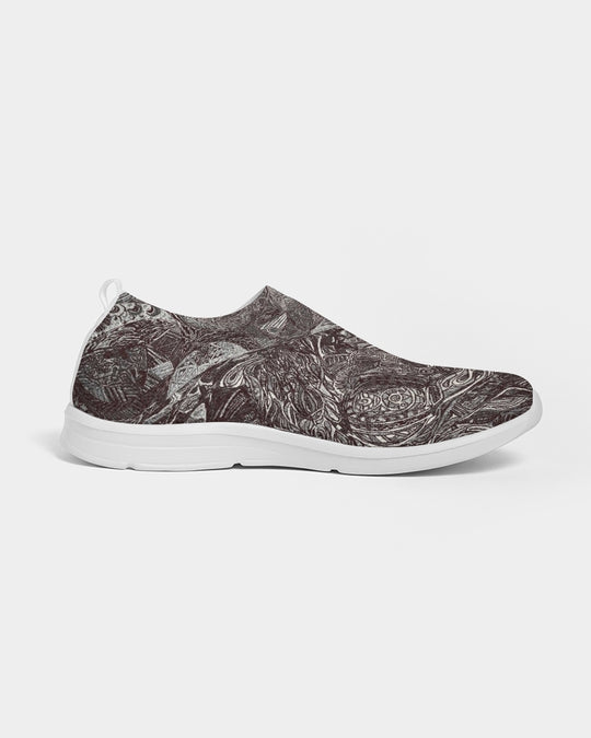 Saddle Serenade Abstract Design Women's Slip-On Flyknit Shoe