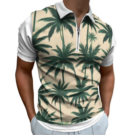 Men's Short Sleeve POLO Shirt with Zipper B470 (All-Over Printing)