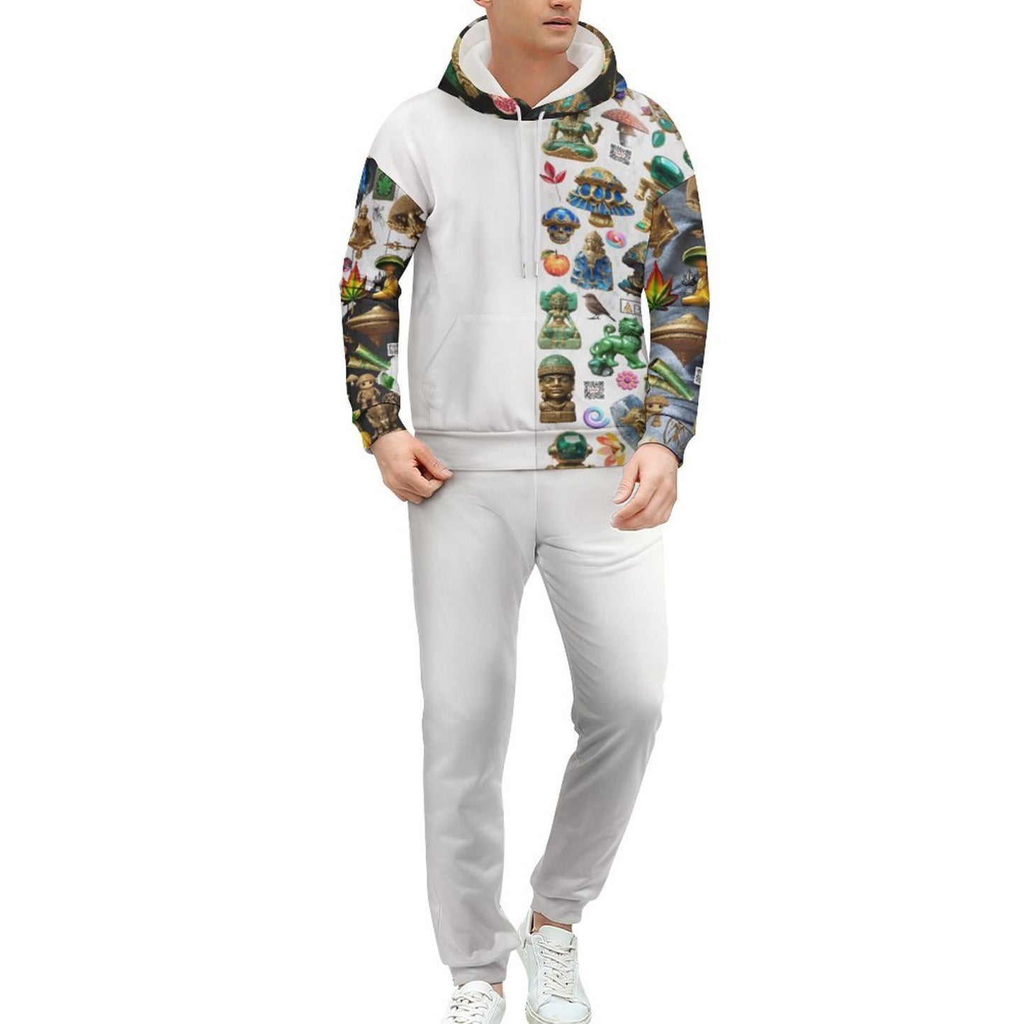 250gsm Imitation Cotton Hoodie & Joggers Set 4T03 (All-Over Printing)