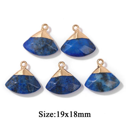 5PCS/lot Lapis Lazuli Stone Pendant Blue Moon Apple Oval Shape Gem Charms For Jewelry Making DIY Necklace Earrings DIY Handmade