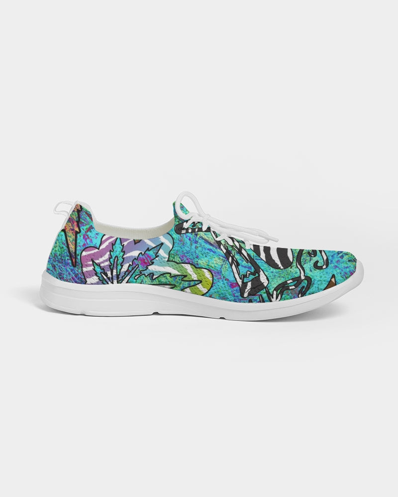 Colorful Artistic Abstract Men's Lace Up Flyknit Shoe