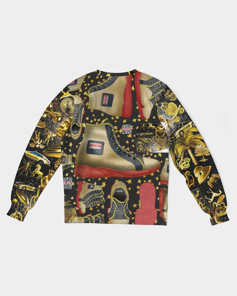 Outer Space Abstrak Men's All-Over Print Classic French Terry Crewneck Pullover