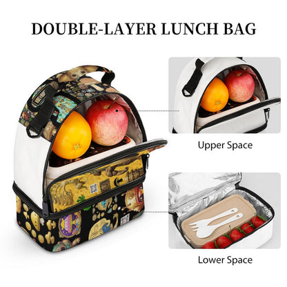 Two-Compartment Insulated Lunch Tote Bag (All-Over Printing)