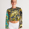 Different Abstract Faces Women's All-Over Print Cropped Sweatshirt