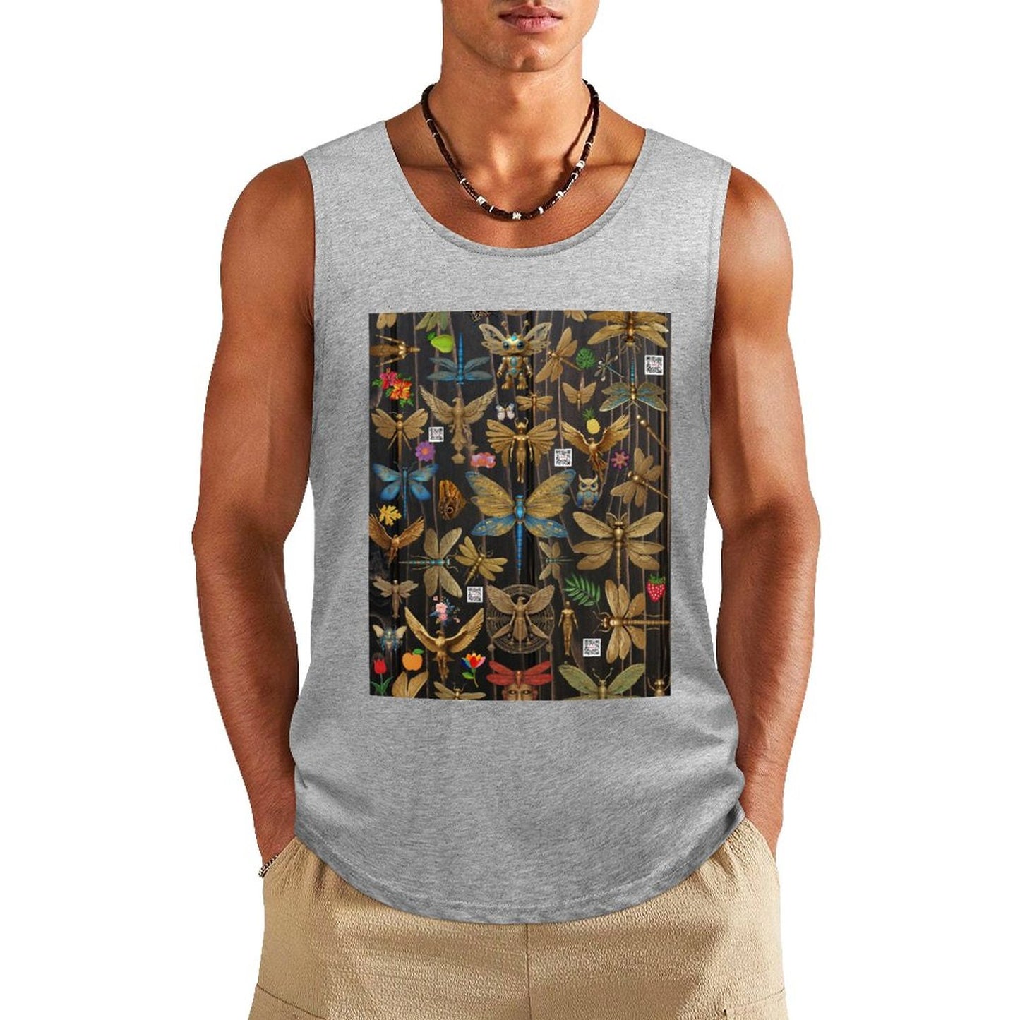 DTF 160gsm Men's Cotton Tank Top BX (Dual-sided Printing)