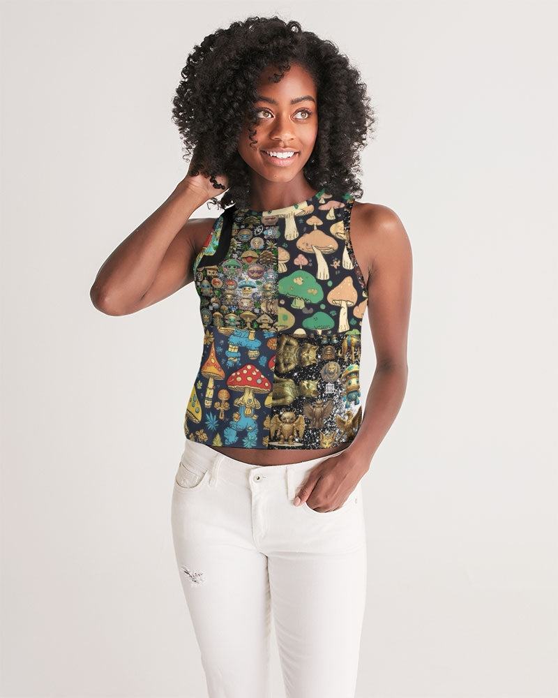 Alien Trendy Abstrak Collection Women's All-Over Print Cropped Tank