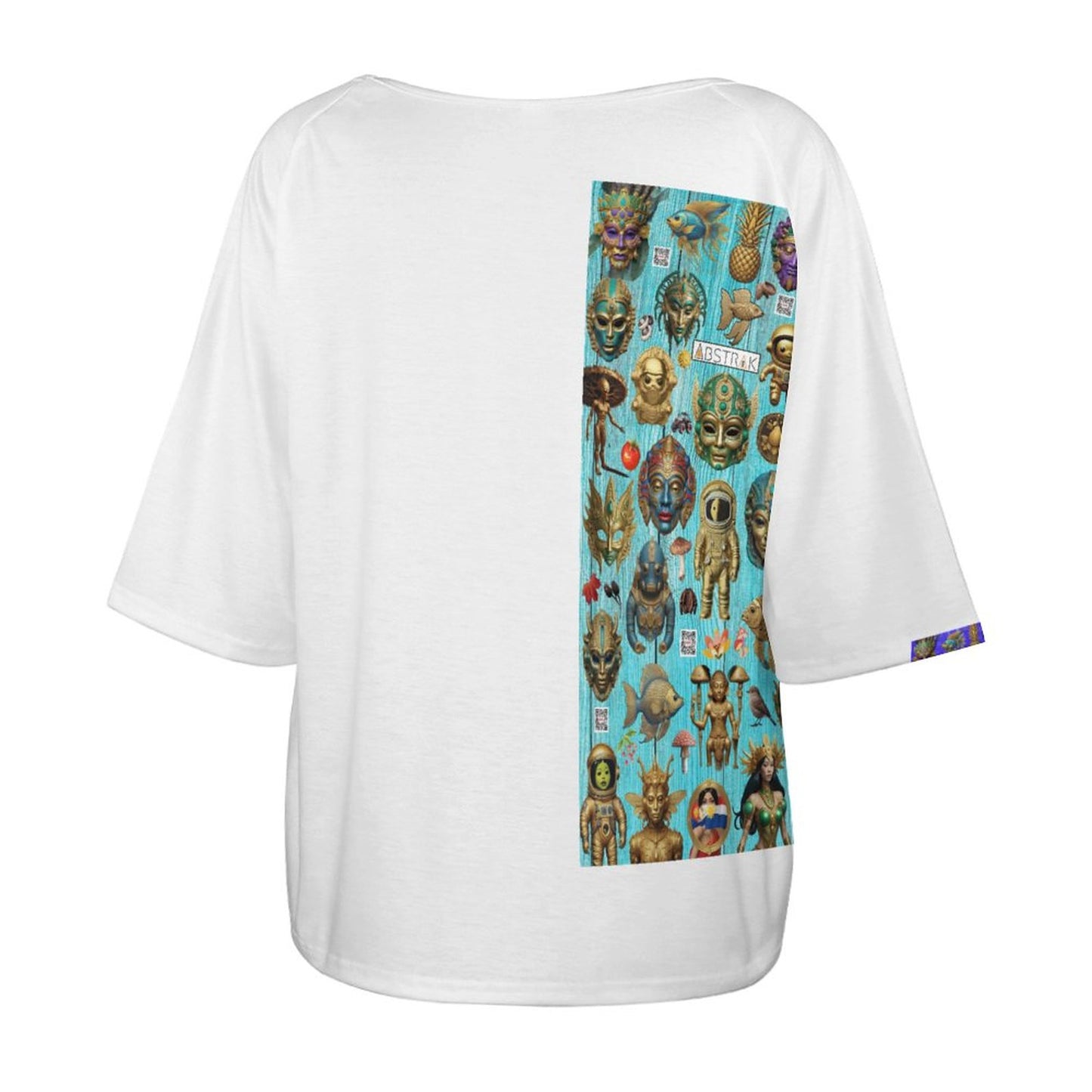 180gsm Women’s Off the Shoulder Half-Sleeve T-shirt BAT (All-Over Printing)