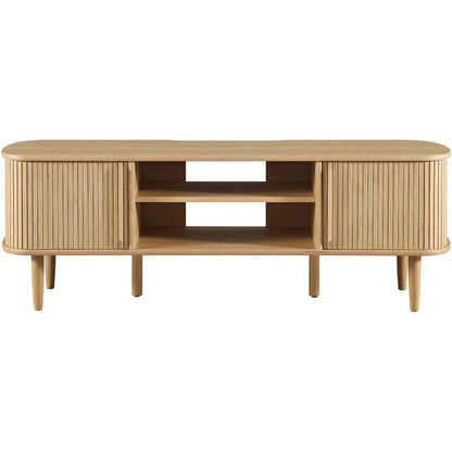 Contour Mid-Century Modern 55" Media TV Stand in Oak, 15 x 54.5 x 18.5