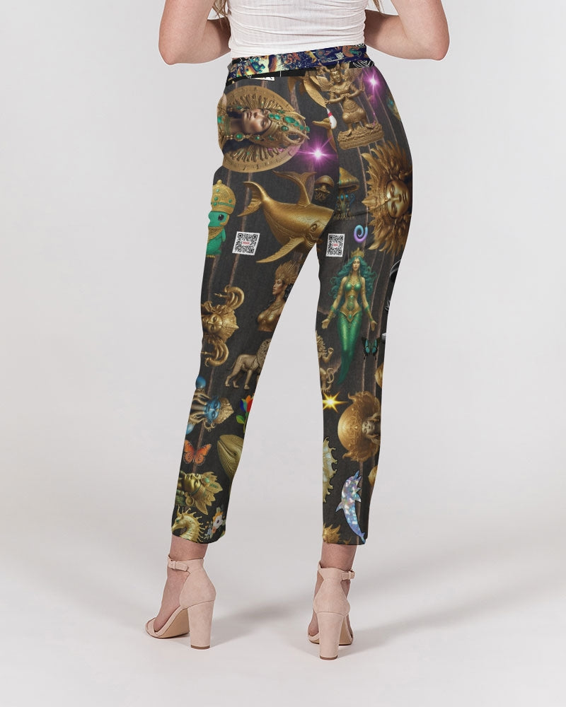 IMG_0540 Women's All-Over Print Belted Tapered Pants