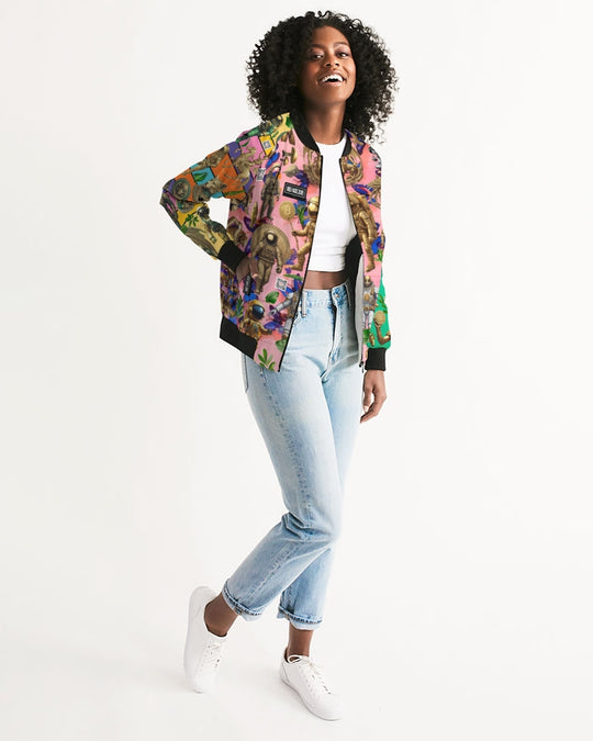 Ancient Abstrak Collection Women's All-Over Print Bomber Jacket