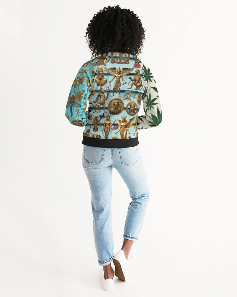 Abstrak dragonfly Women's All-Over Print Bomber Jacket