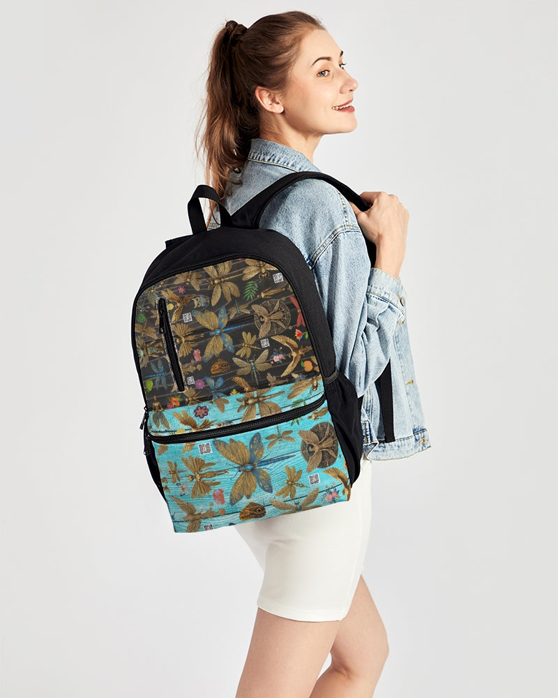 Abstrak dragonfly Duo-Zip Front Canvas Backpack