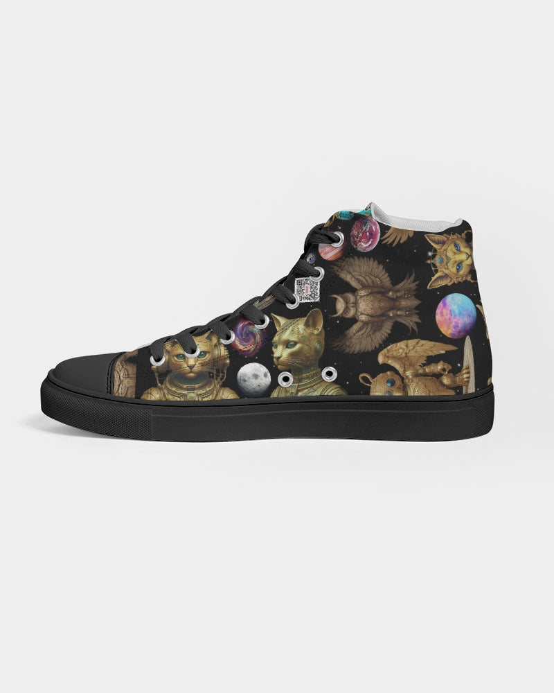 Alien Trendy Abstrak Collection Women's Hightop Canvas Shoe - Black