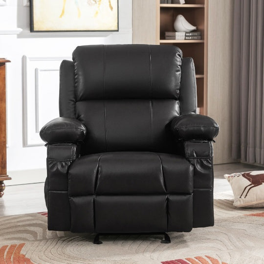 Adult Rocking Chair With 2 Cup Holders With Manual Massage And Heating Function.