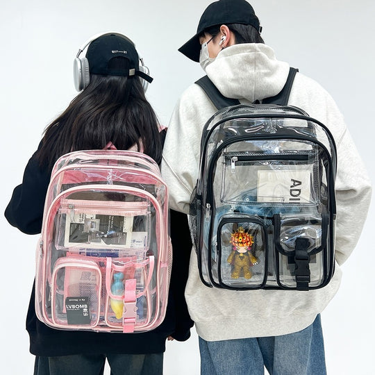 Transparent Backpack PVC Large Capacity Student Schoolbag