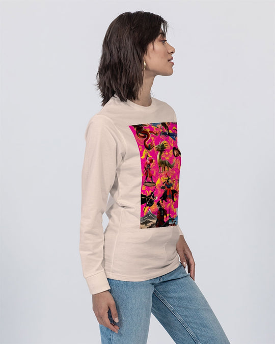 Trendy Abstrak Pattern Unisex Long Sleeve Tee | Lane Seven