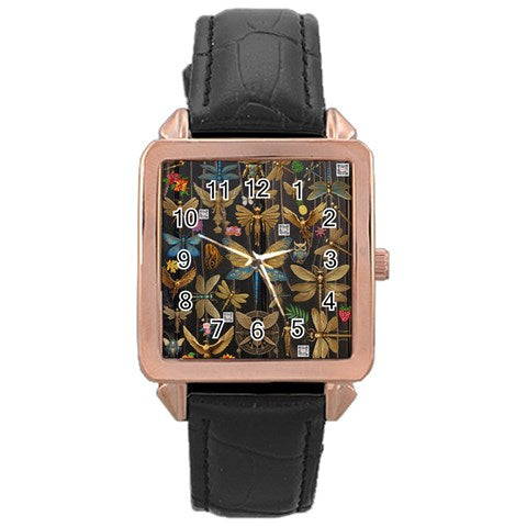 Abstrakjsnc Rose Gold Leather Watch