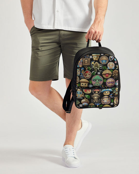 Mushroom Abstak Collection Classic Faux Leather Backpack