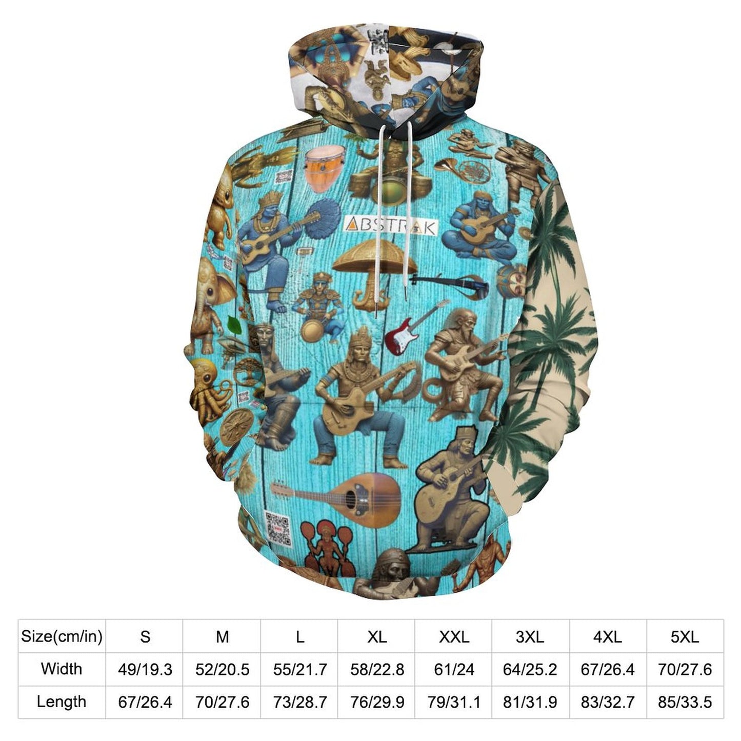 230gsm Men's Personalized Hoodie with Double-layer Cap (All-Over Printing)