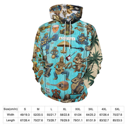 230gsm Men's Personalized Hoodie with Double-layer Cap (All-Over Printing)