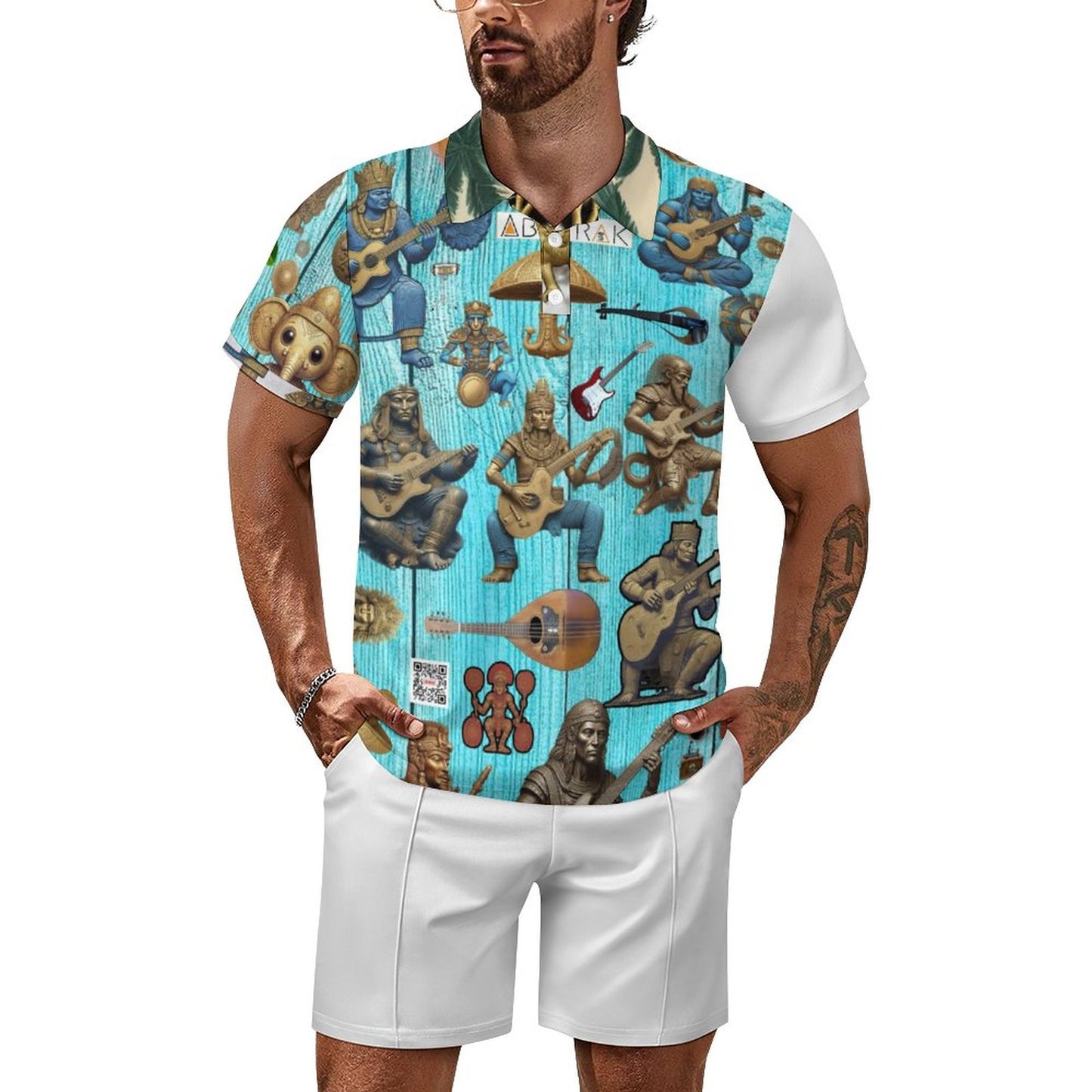 200gsm Short Sleeve Men's POLO Shirt Set A46TZ (All-Over Printing)