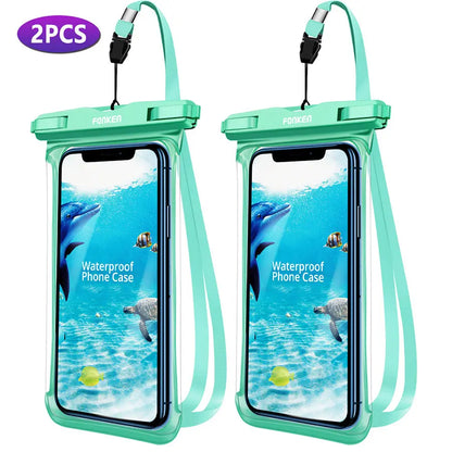 FONKEN Full View Waterproof Case for Phone Underwater Snow Rainforest Transparent Dry Bag Swimming Pouch Big Mobile Phone Covers