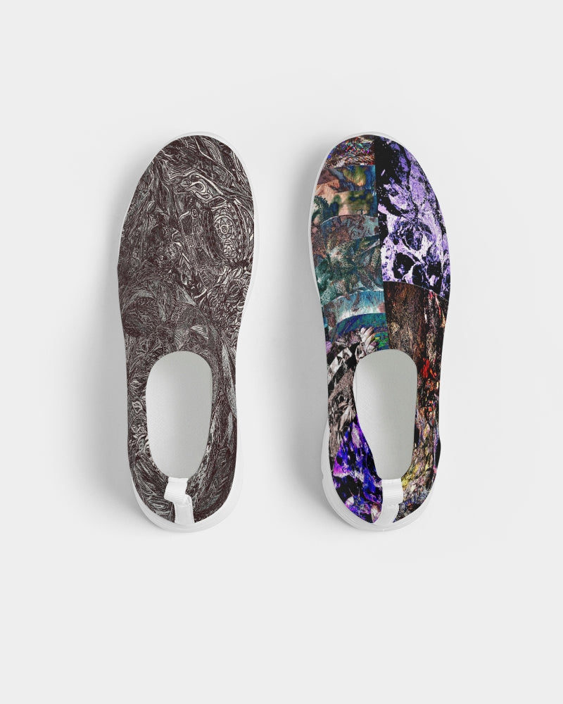 Saddle Serenade Abstract Design Women's Slip-On Flyknit Shoe