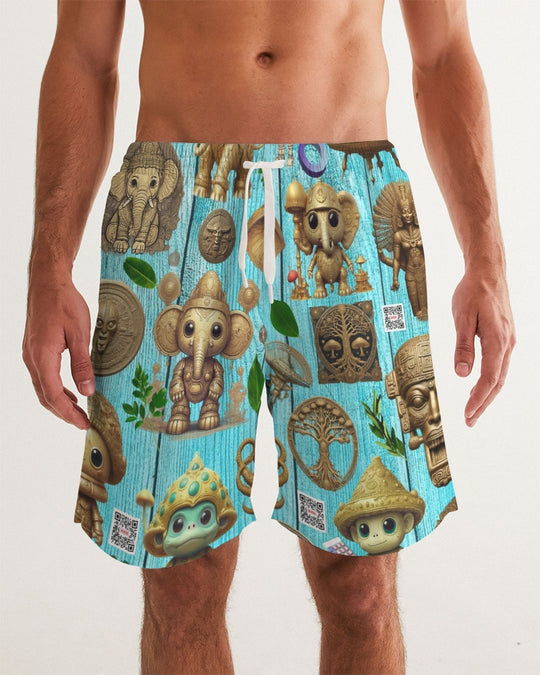 Elephant Collection Men's All-Over Print Swim Trunk