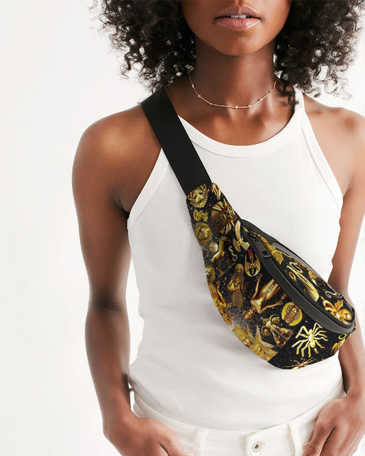 Mixed Abstract Design Crossbody Sling Bag