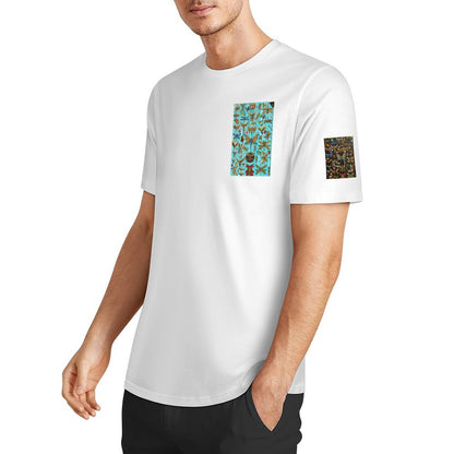 DTF 160gsm Men's Short Sleeve Cotton T-shirt (Dual-sided+Sleeve Printing)