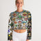 Alien Trendy Abstrak Collection Women's All-Over Print Cropped Sweatshirt